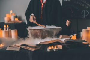 wizard student practicing spells